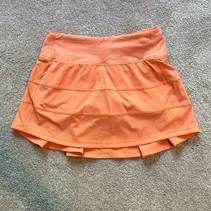 orange lulu lemon skirt